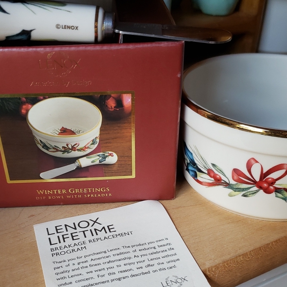 Lenox Winter Greetings Bowl and Spreader Set